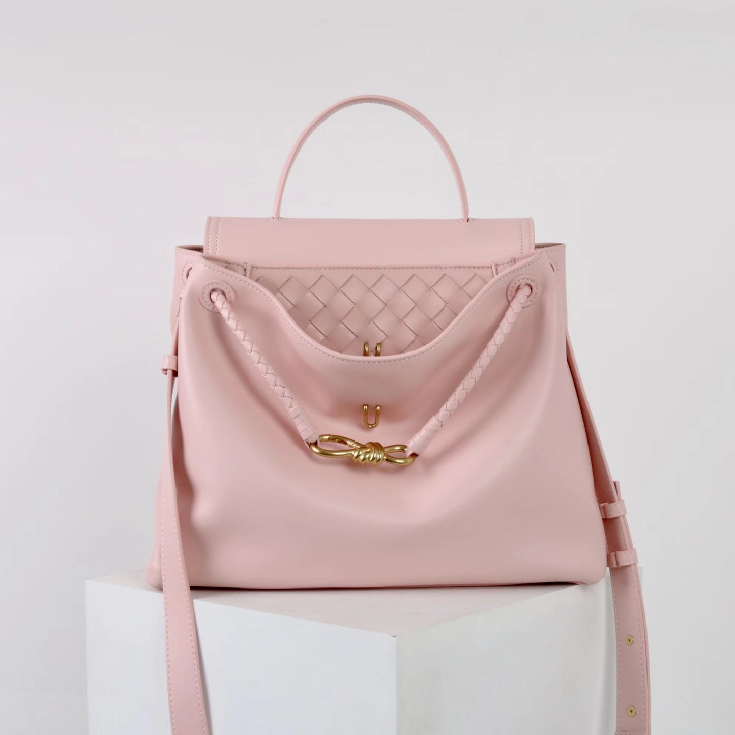 Glossy Cowhide Bow Metal Bends Hitches Handbags