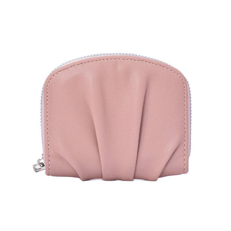 Women's Ruffle Simple Cute Compact Pure Color Ladies Wallets
