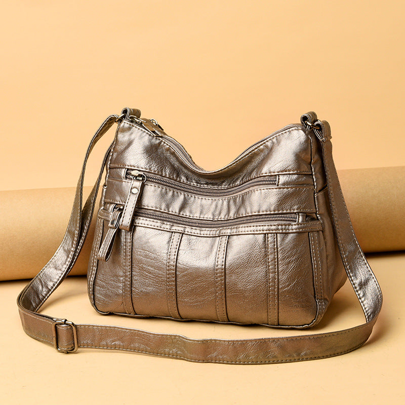 Women's Fashion Soft Washed Mother Lightweight Trendy Men's Messenger Bags