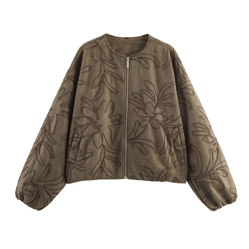 Women's Autumn Fashion Casual Loose Simple Embroidered Coats