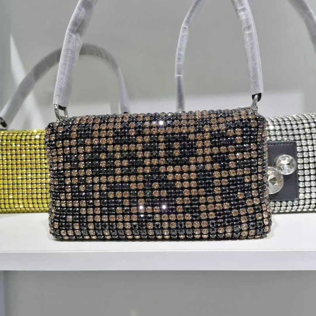 Women's King Diamond Fashion Genuine Leather Small Square Bags