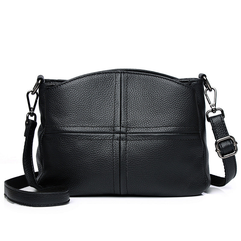 Women's First Layer Cowhide Stitching Soft Leather Bags
