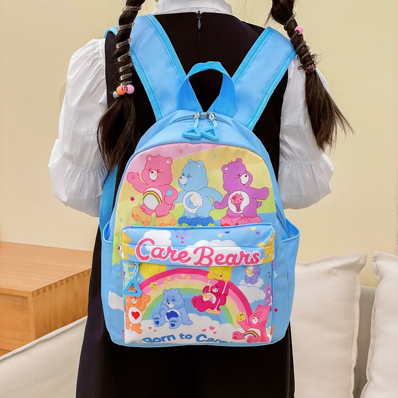 Cartoon Rainbow Bear Boys Double Back Kindergarten School Bags