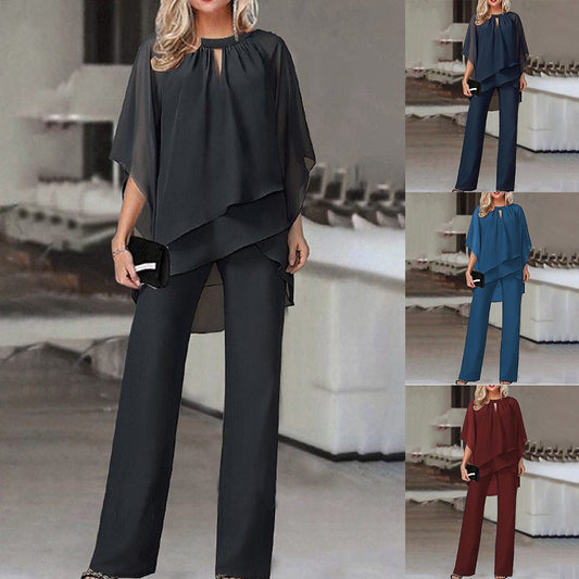 Beautiful Women's Solid Color Loose Irregular Fashion Casual Suit