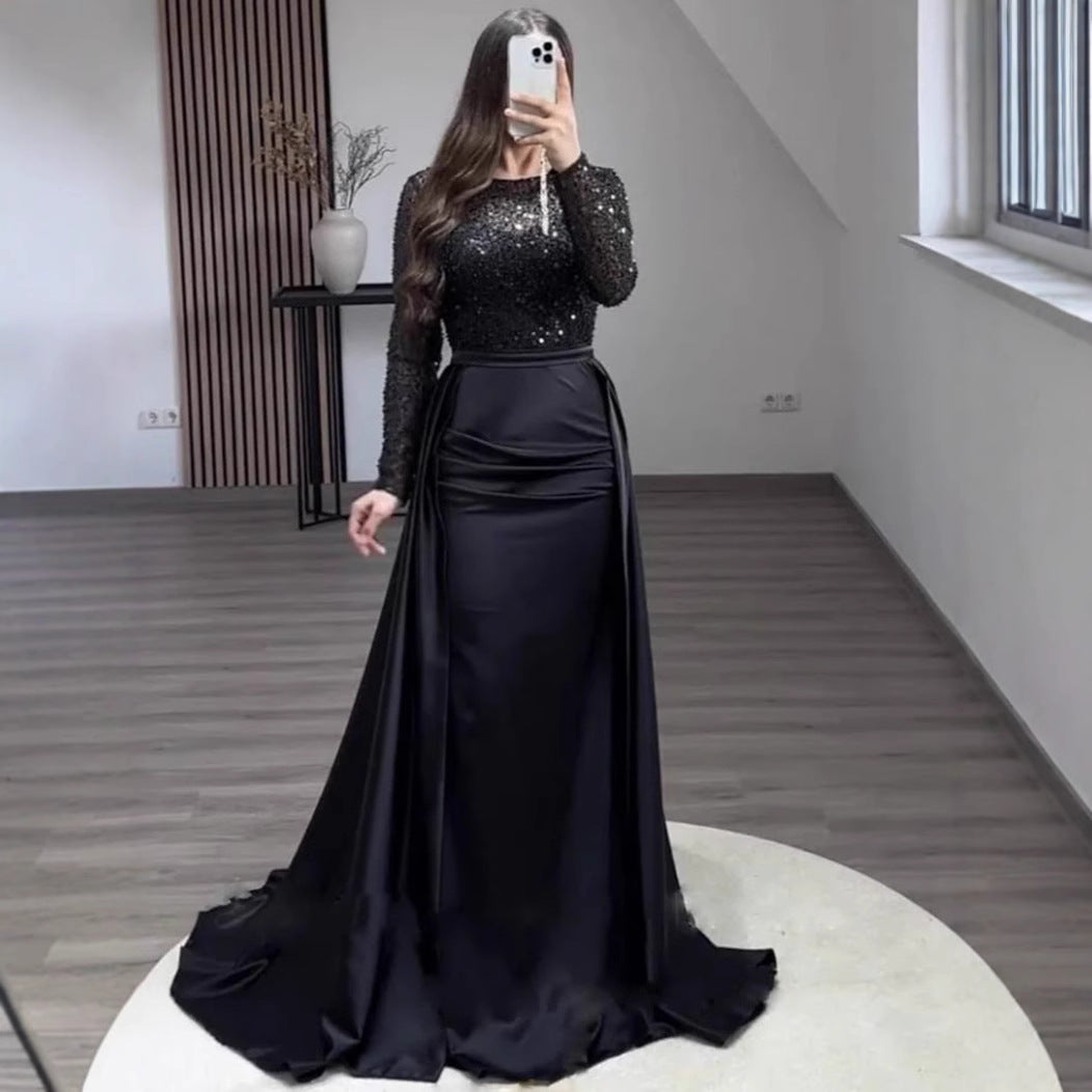 Women's Banquet Long-sleeved Elegant Host Temperament Queen Dresses