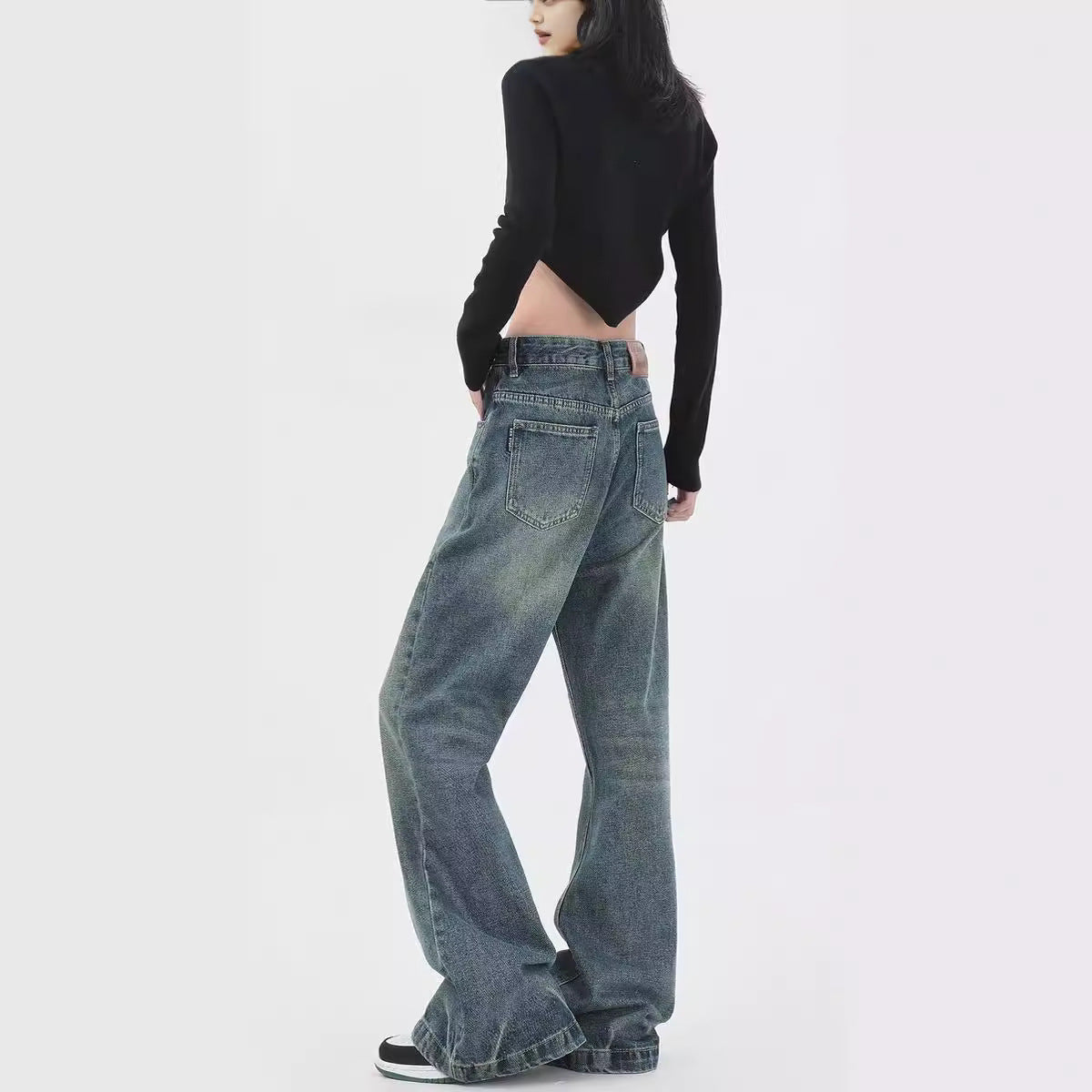 Gradient Slightly Spicy American Retro Design Jeans