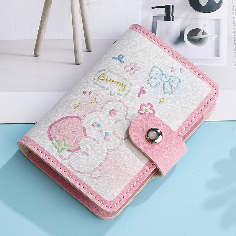 Cute Compact Large Capacity Cartoon Coated Page Card Holder