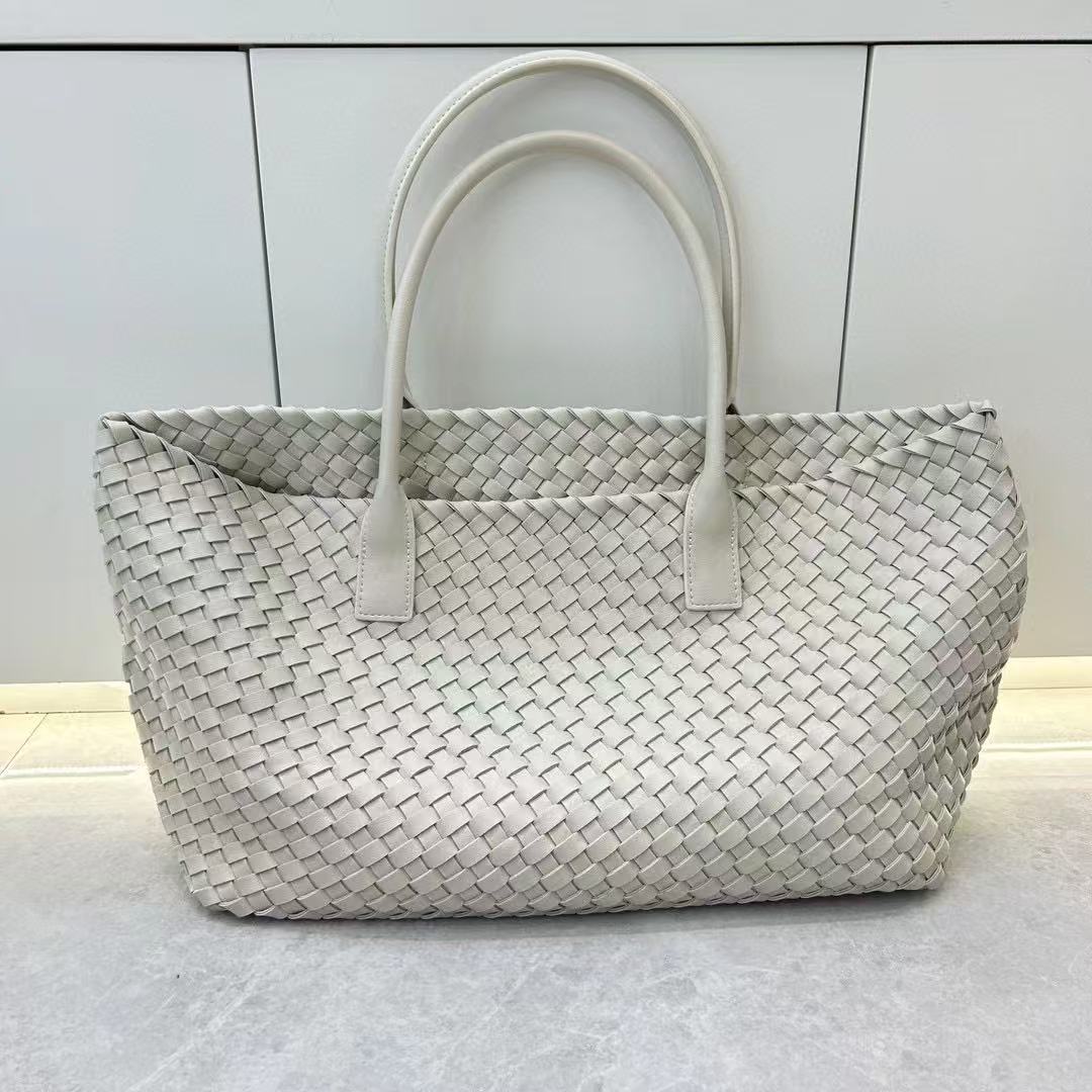 Women's Genuine Leather Design Woven Shopping Big Bags