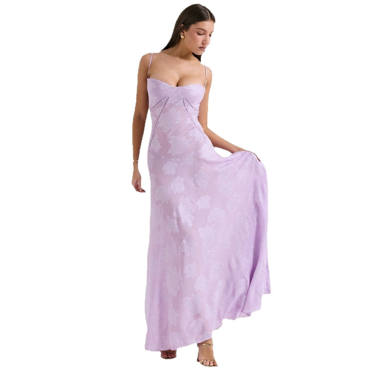 Slim Fit Exquisite Jacquard Full Lining Dresses