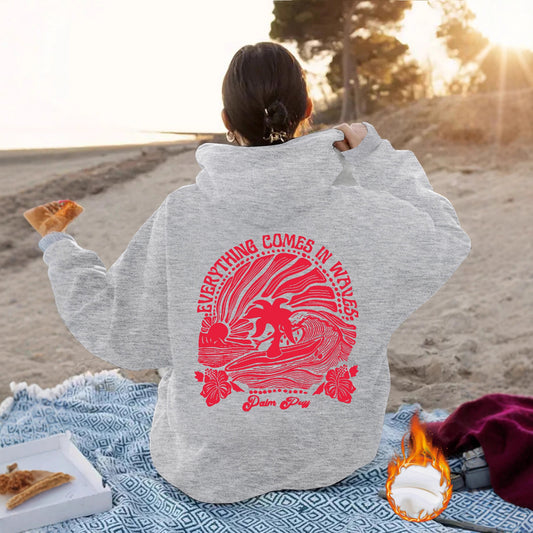 Women's Sun Pattern Printed Hoodie Long Sleeve Women's Sweater, Sweater