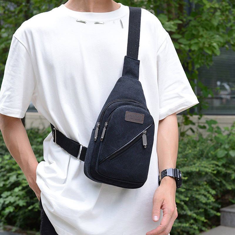Men's Classic Fashion Slanted Canvas Multifunctional Bags