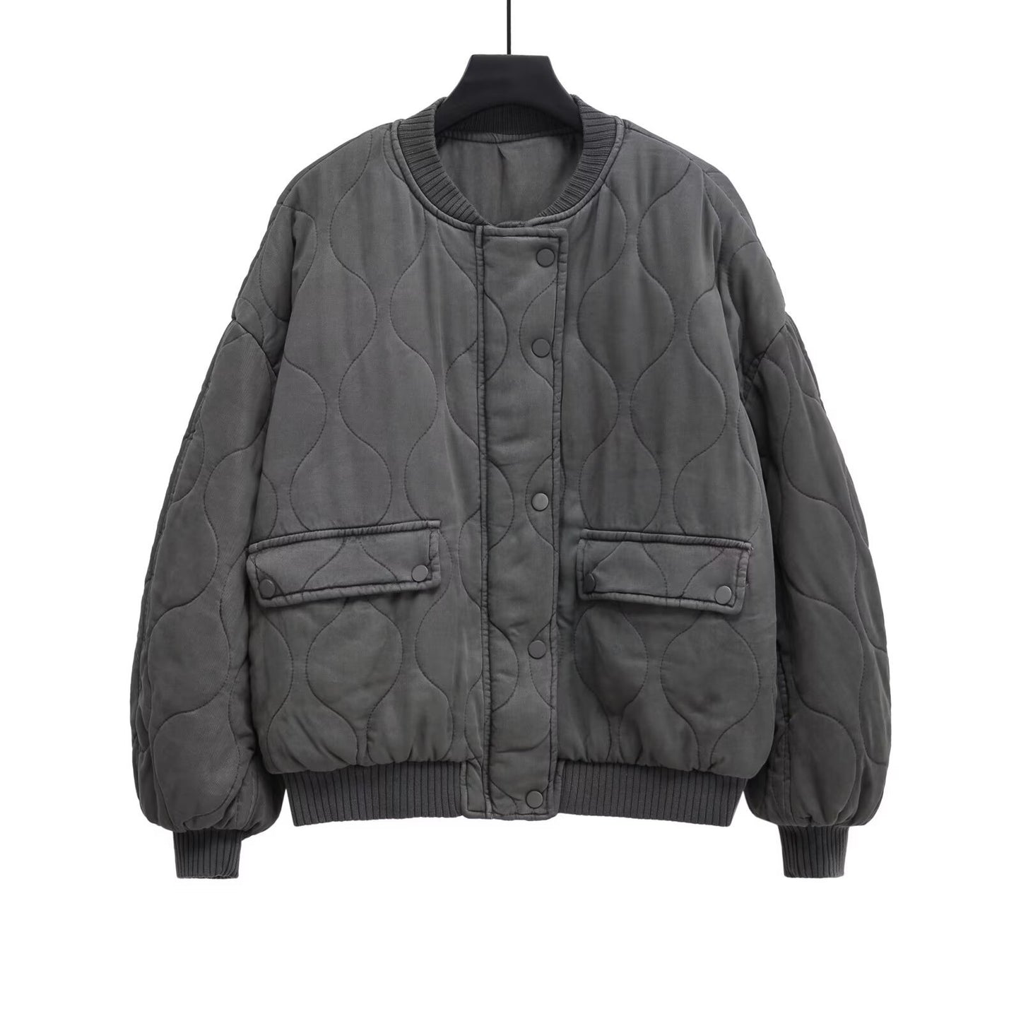 Women's Casual Loose Flip Pocket Flight Jackets