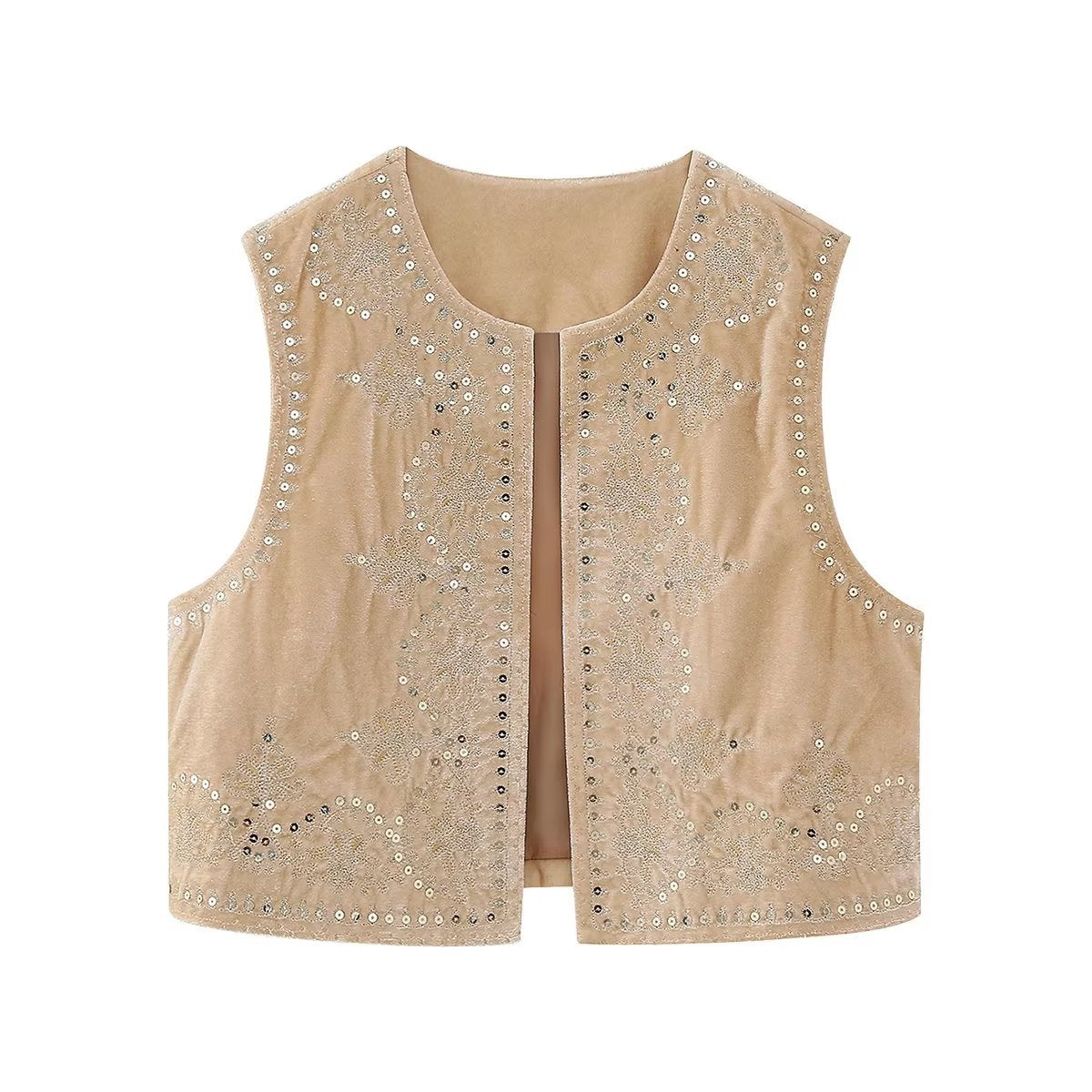 Women's Retro Fashion Casual Embroidered Veet Tops