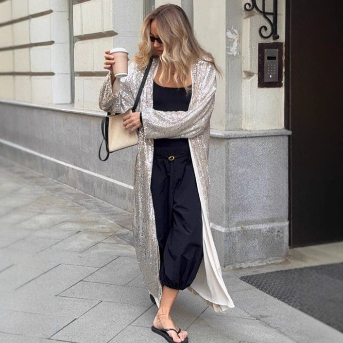 Loose Fashionable Sier Temperament Pure Desire Coats