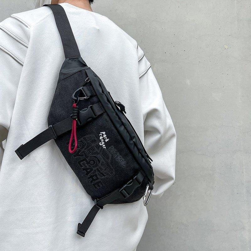 Men's Leisure Slanted Fashion Trendy Gadget Function Men's Chest Bags