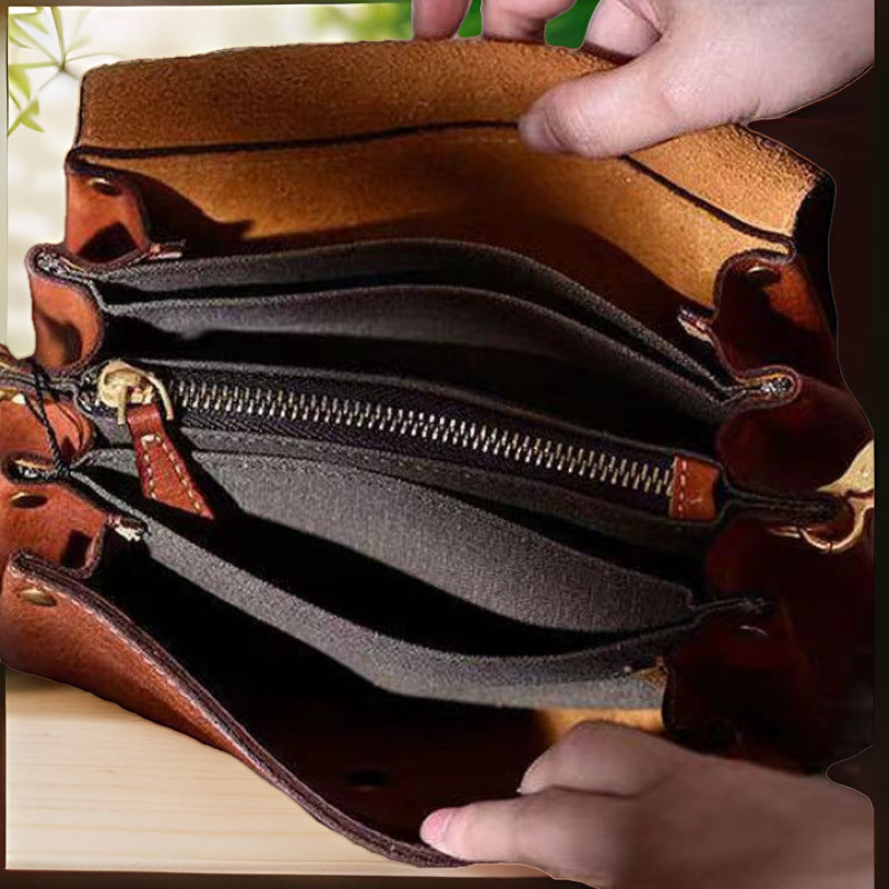 Versatile Women's Vintage Cowhide Leather Mini Crossbody Bags