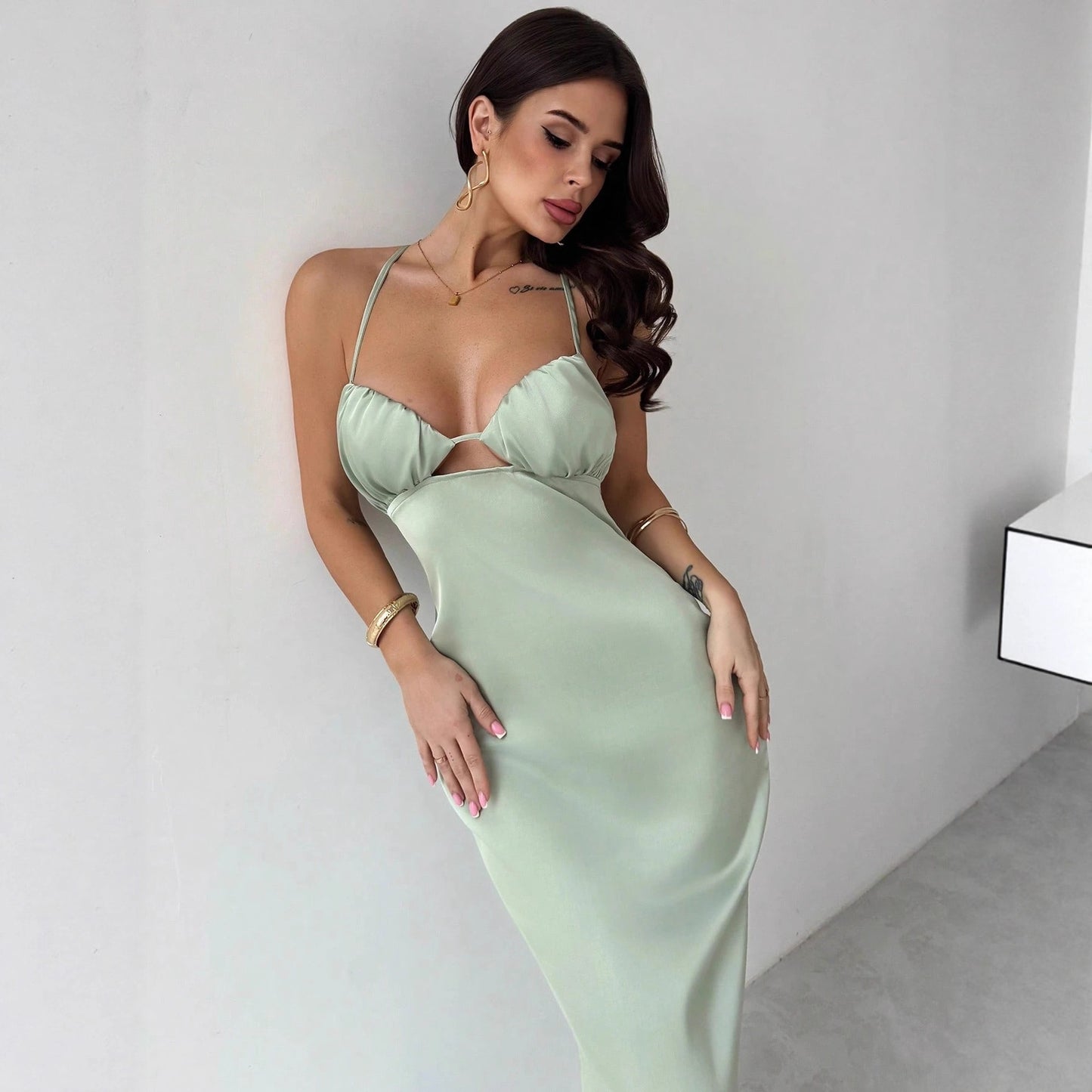 Women's Vacation Style Elegant Slimming Textured High-grade Dress