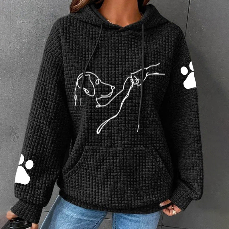 Women's Hooded Long Sleeve Cartoon Print Sweatshirt Women's Sweater, Sweater