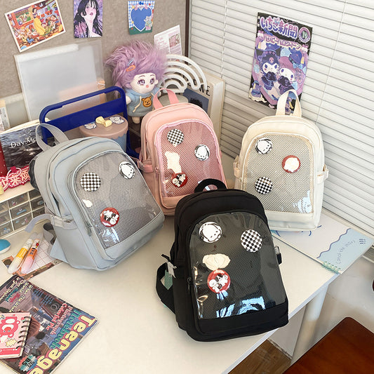 Women's Volume Cartoon Transparent Bar Badge Mini Backpacks