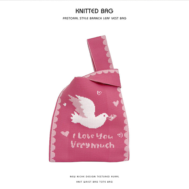 Women's Knitted Vest Versatile Large Capacity Commuter Handbags