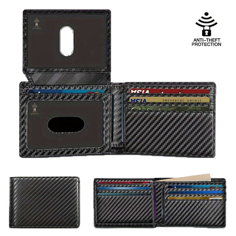 Men's Trifold Multiple Slots Short Carbon Fiber Card Holder