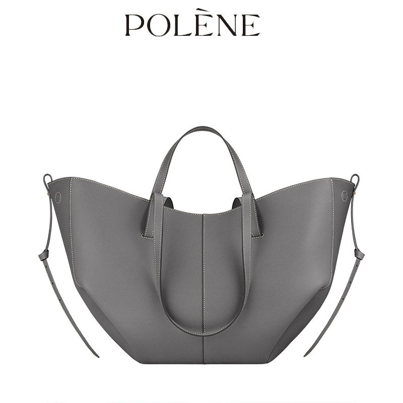 Women's Style Cowhide Large Capacity Totes Pleated Shoulder Bags