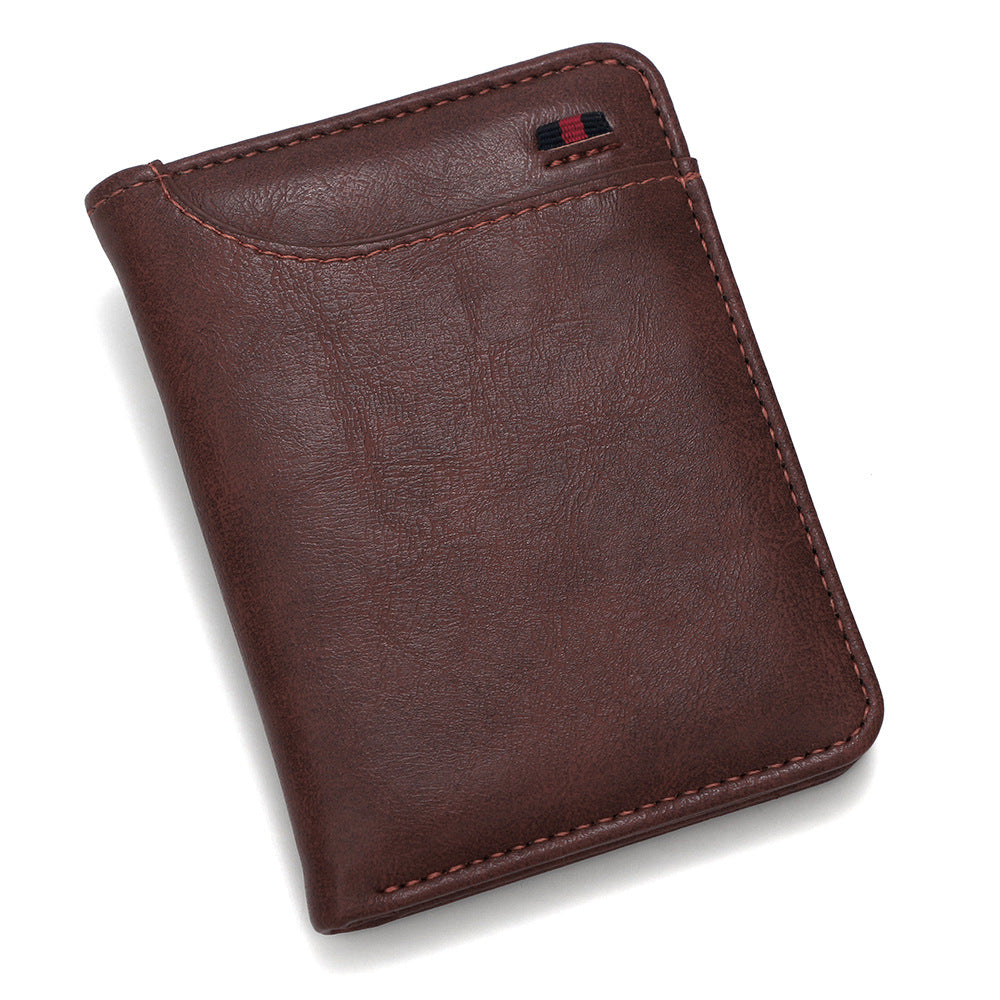 Men's Short Retro Two-fold Multiple Slots Oil Card Holder