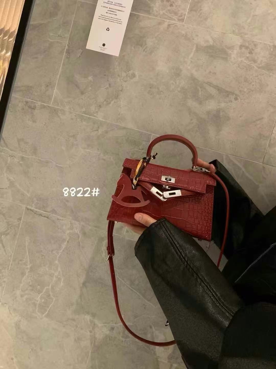 Women's Design Crocodile Pattern Portable Kelly Genuine Bags