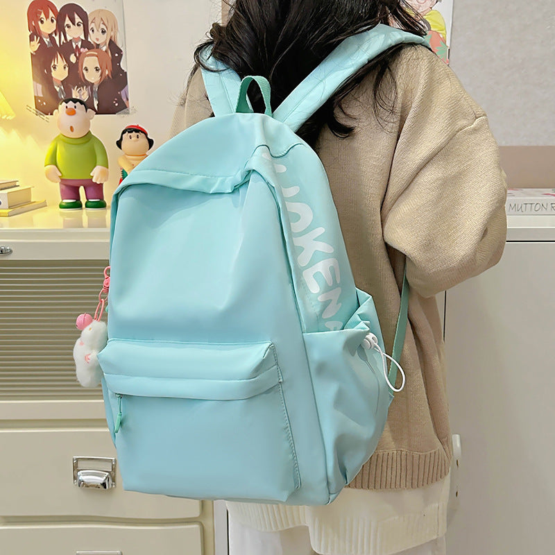 Style Simple Lettered Sweet Fresh Junior Middle School Students' Schoolbags