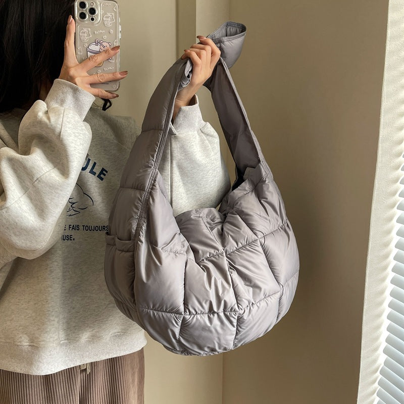 Women's Korean Style Plaid Large Capacity Down Crossbody Bags