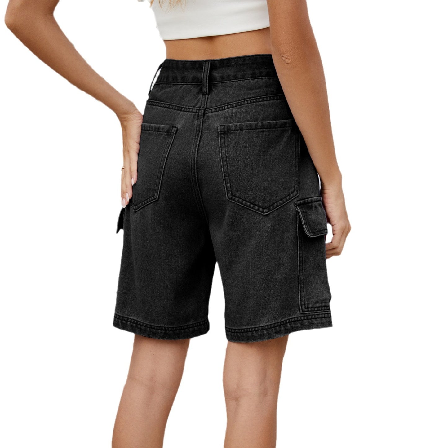 Women's Summer Street Hipster Washed Overalls Denim Women's Jeans
