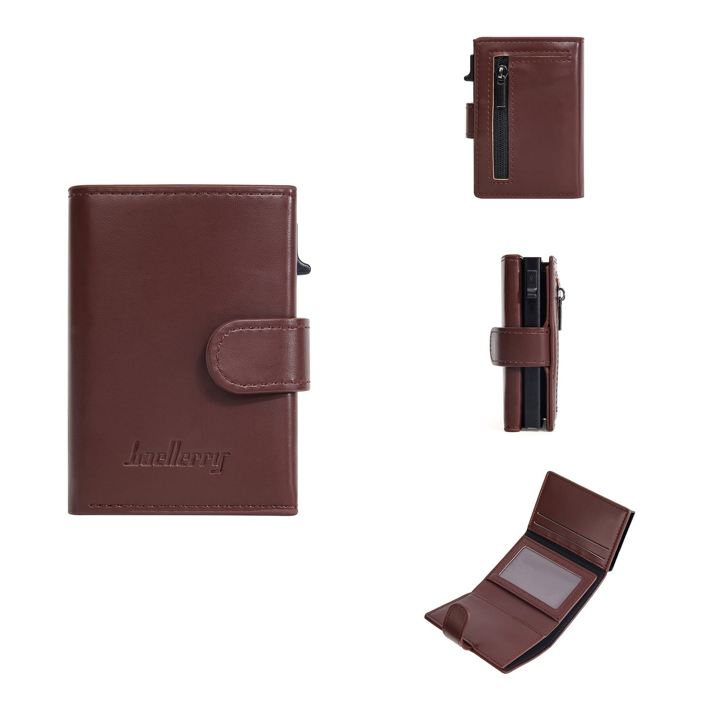 Men's Side Push Pinball Cassette Zipper Card Holder