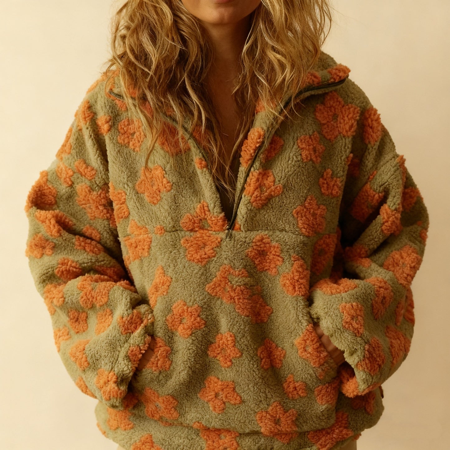 Women's Pullover Midi Dress Bohemian Printed Sleeve Sweaters