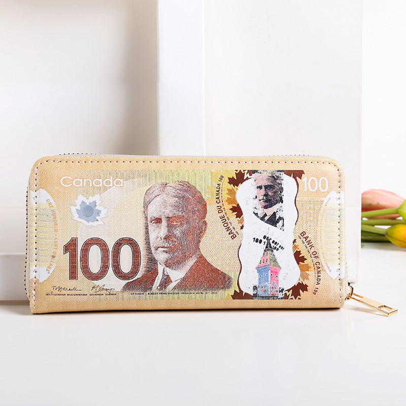 Money Pattern Usd Euro Funny Fun Ladies Wallets