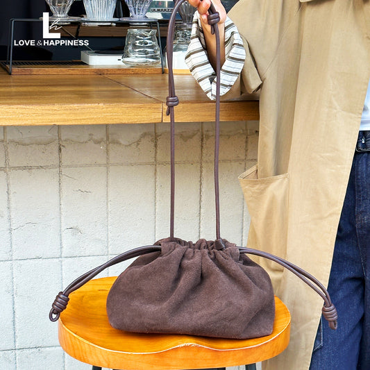 Women's Retro Suede Cowhide Fashionable Frosted Crossbody Bags