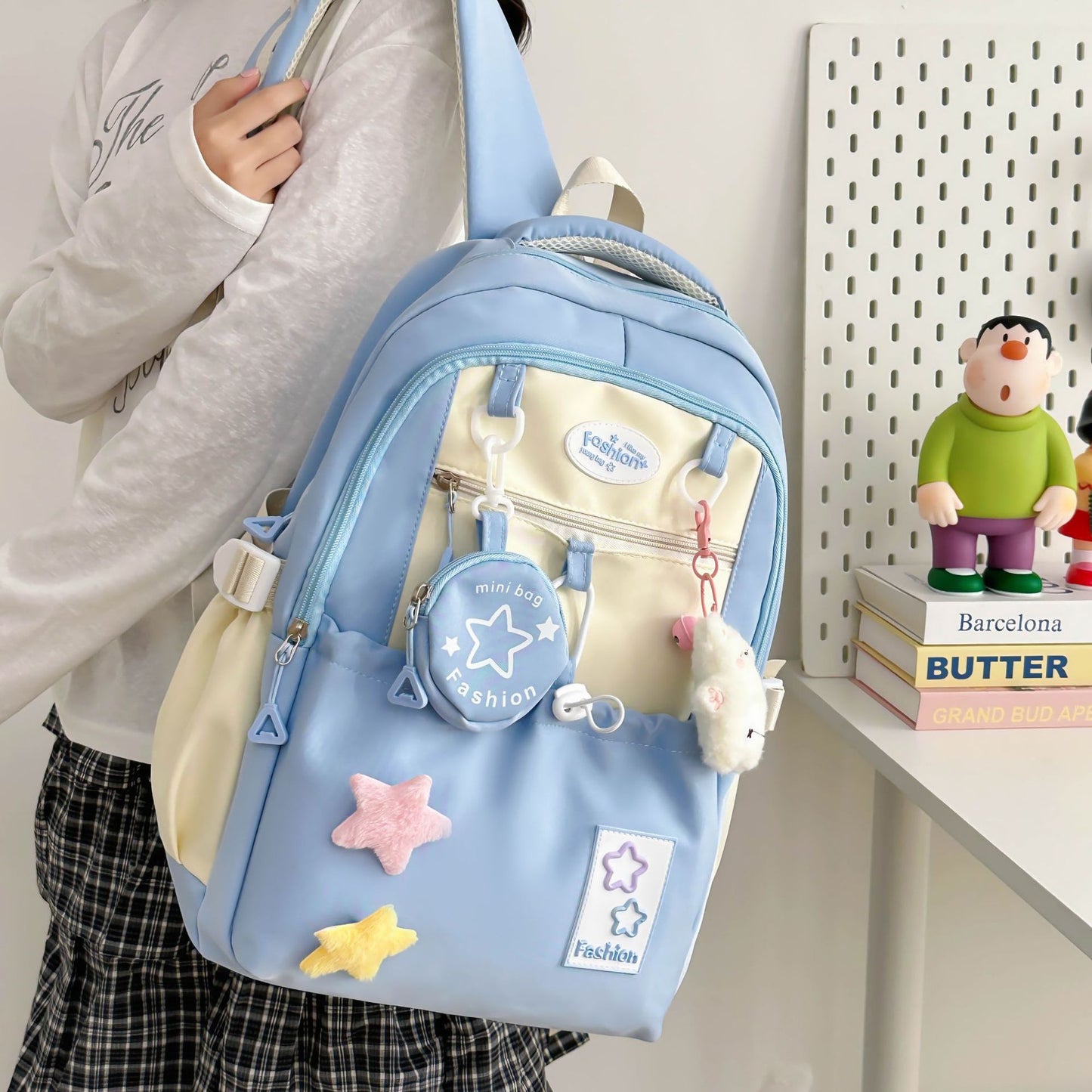 Women's Cute Contrast Color Mini Korean Dopamine Backpacks