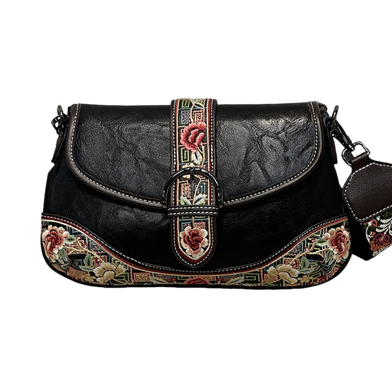Women's Chinese Style Embroidery With Cheongsam Cotton Crossbody Bags