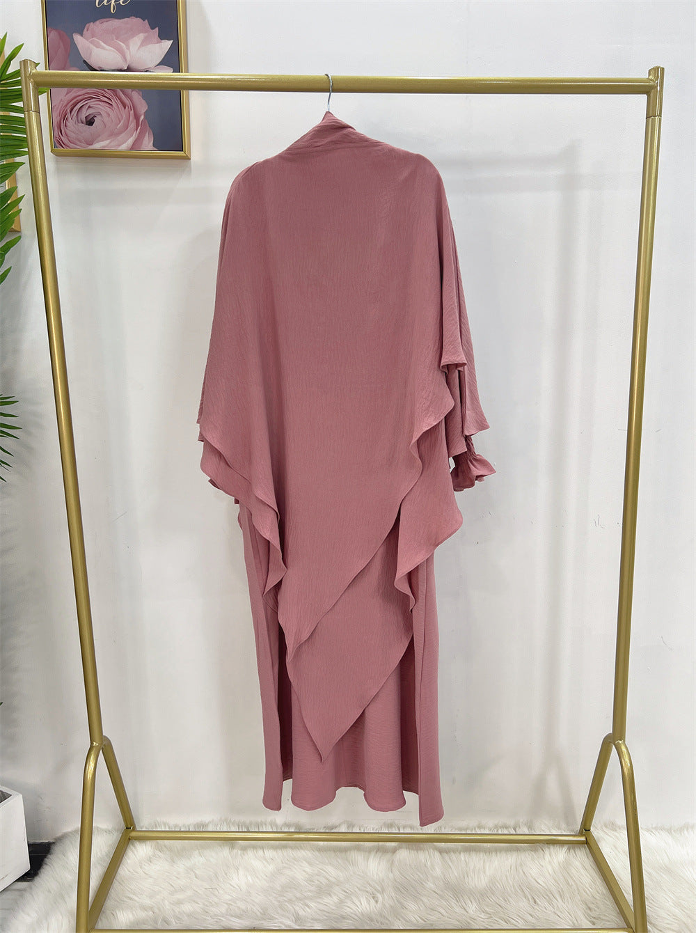 Turkey Solid Color Dress With Headscarf Dresses