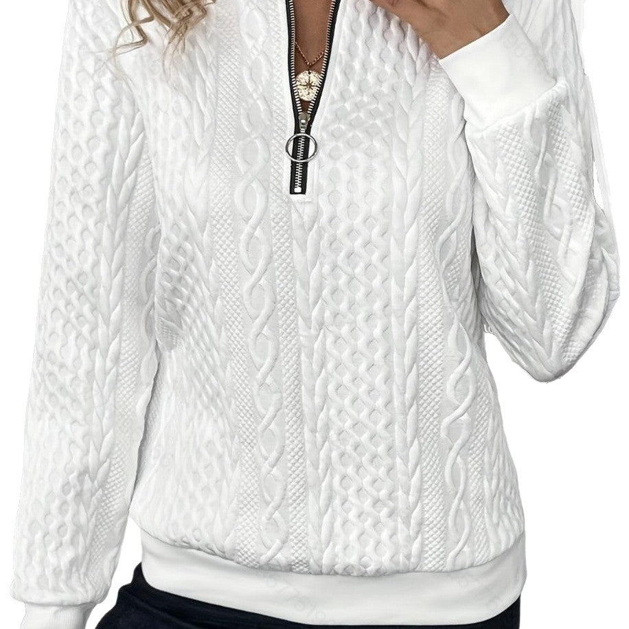 Comfortable Women's Elegant Pullover Leisure Zip Sweaters