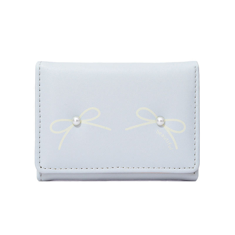 Women's Summer Bow Outing Cute Pearl Ladies Wallets