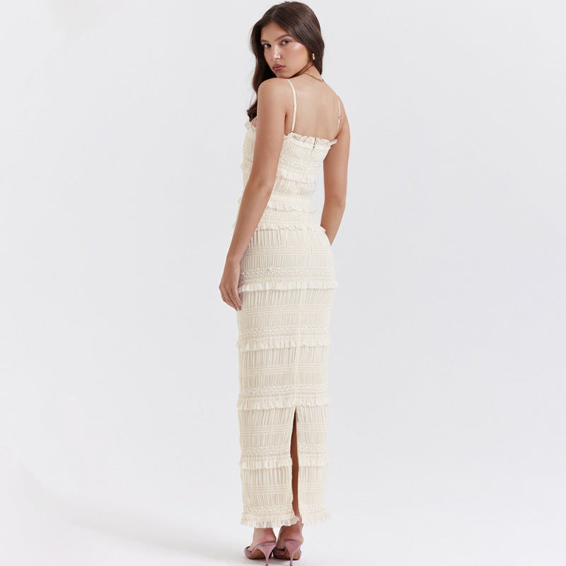 Women's Sequin Lace Slim Fit Backless Long Dress Dresses