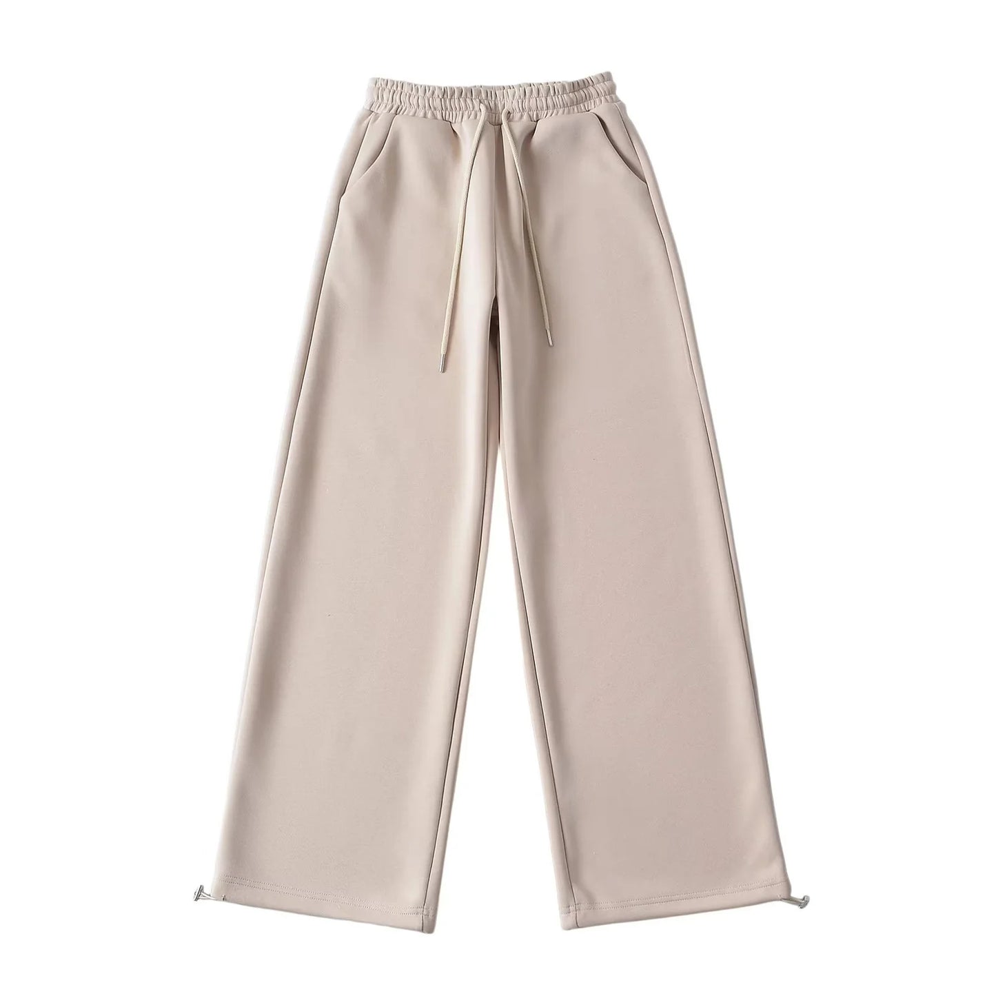 Casual Basic Style Versatile Elastic Lace Pants