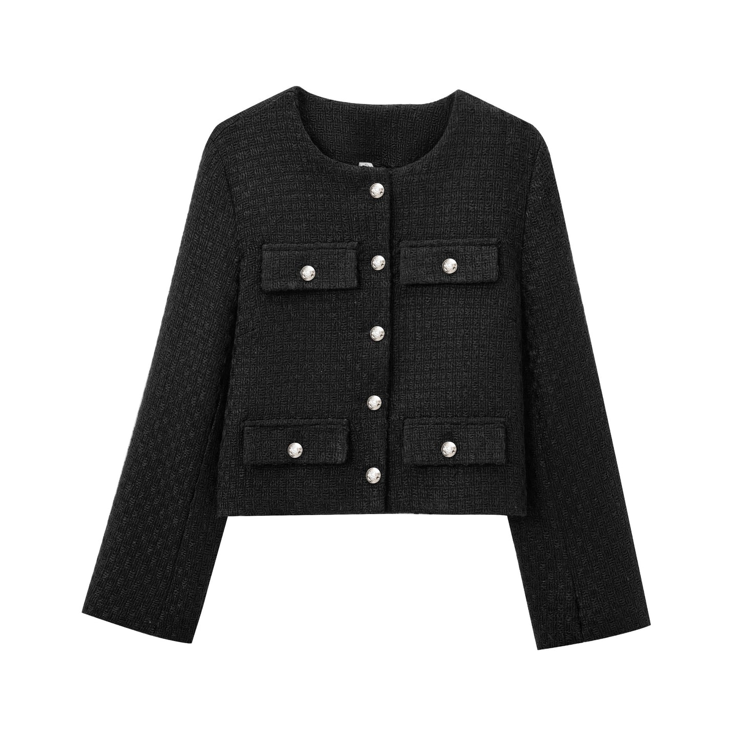 Women's Homemade Fashionable Round Neck Long Sleeve Coats
