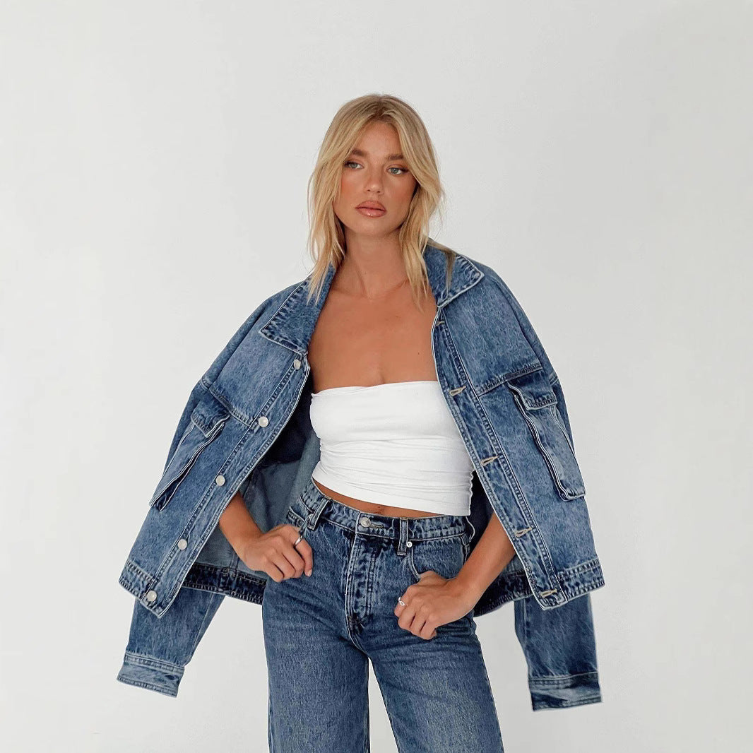Versatile Three-dimensional Pocket Retro Classic Loose Jackets
