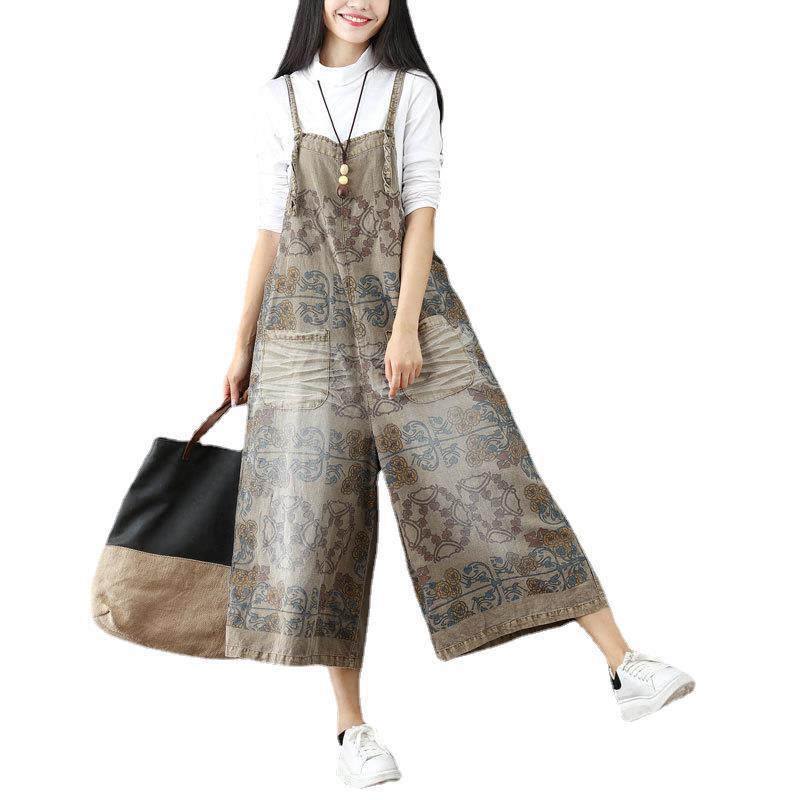 Women's Vintage Washed Casual Mori Style Wide Leg Pants