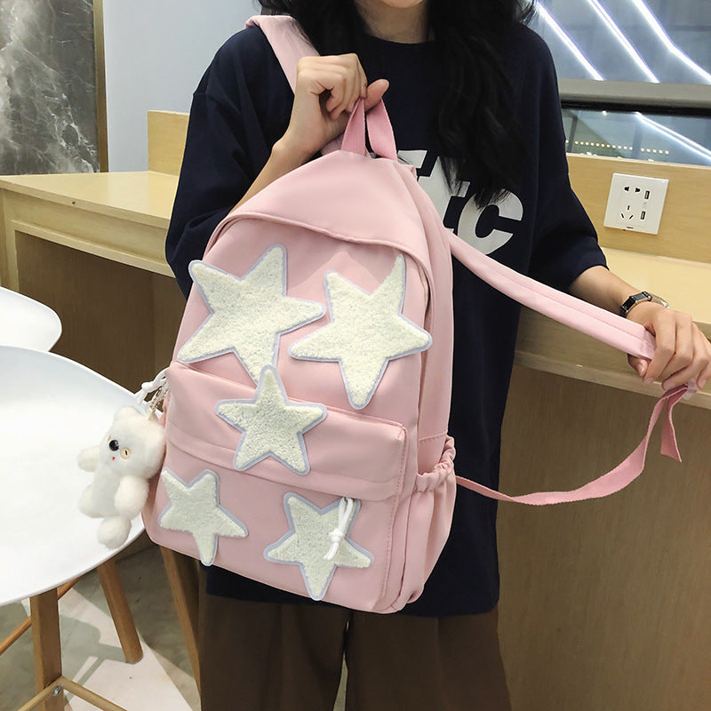 Cute Pentagram Korean Style Fashion Preppy Middle School Students' Schoolbags
