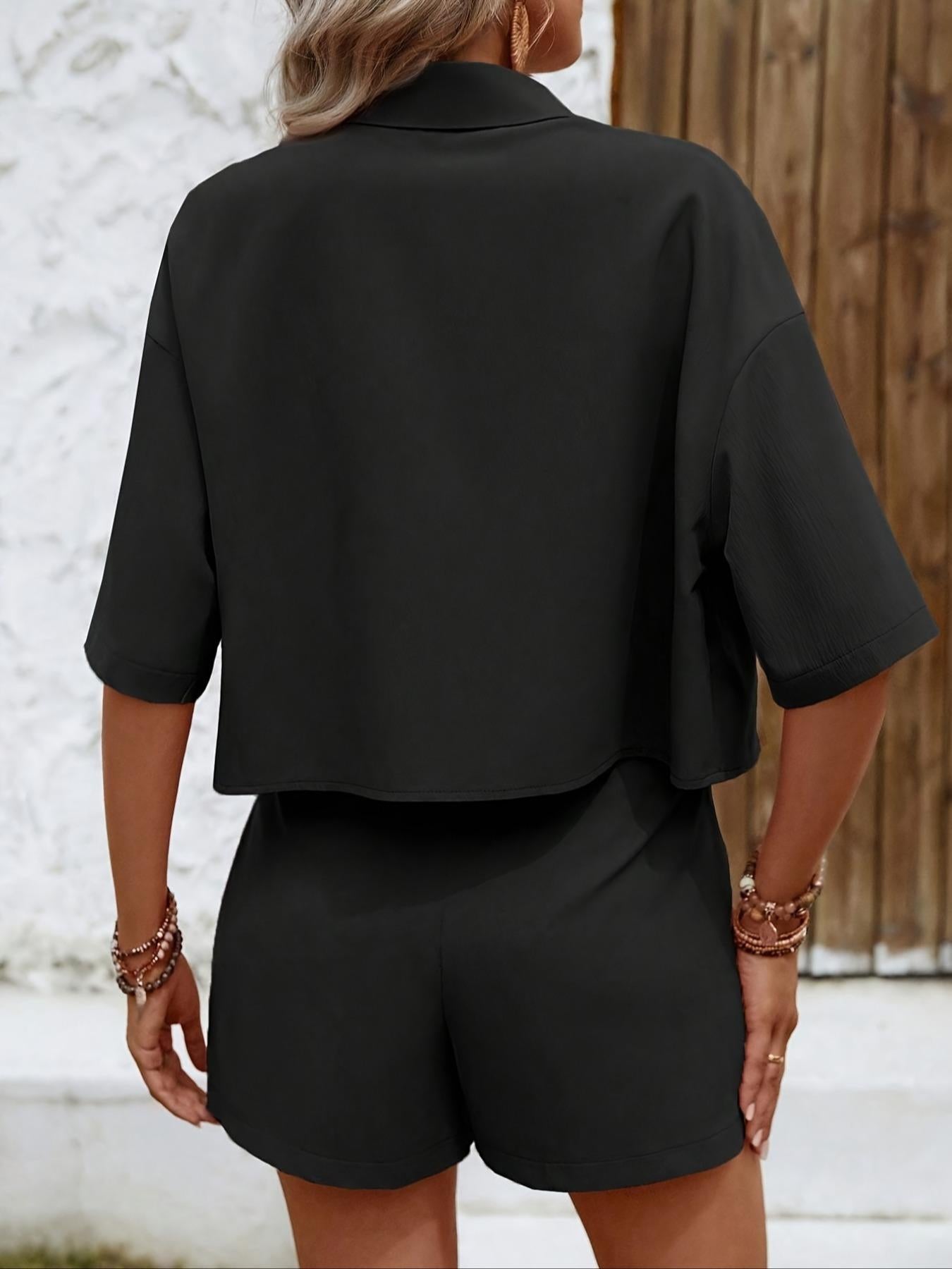 Innovative New Women's Short-sleeved Shirt Two-piece Fashion Casual Suit