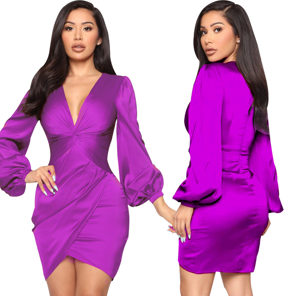 Women's Sexy Fashion Solid Color Night Show Dresses