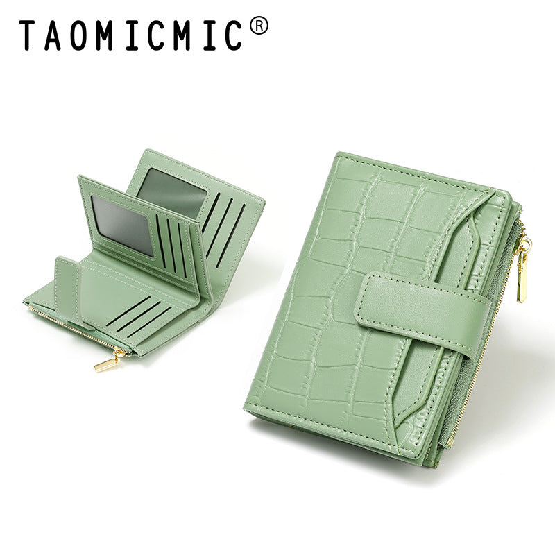 Women's Stone Pattern Two Fold Double Layer Ladies Wallets