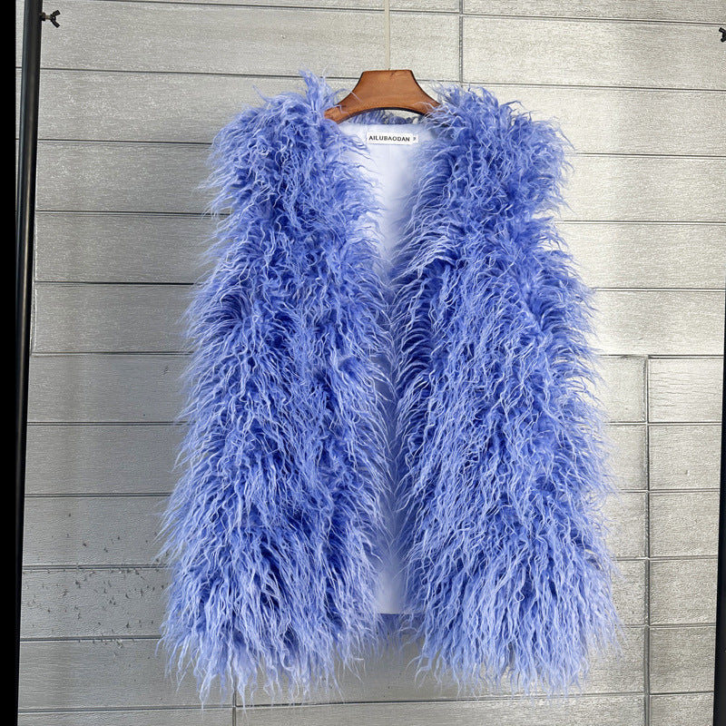Women's Imitated Tibet Sheep Fur Mid-length Faux Coats